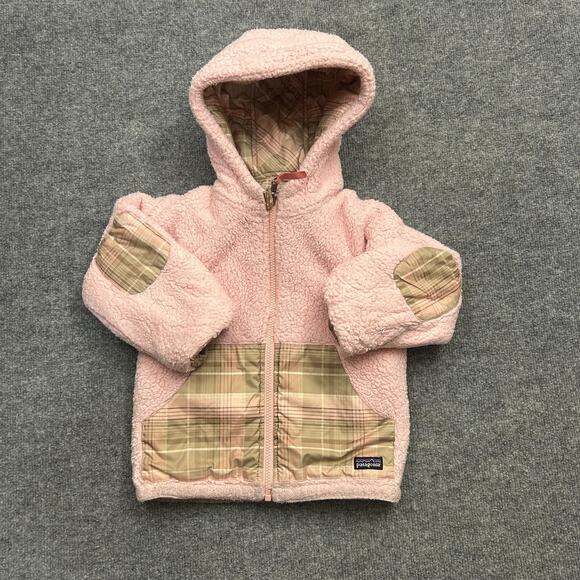 Patagonia Reversible Tribbles Jacket with Hoodie Pink Baby/Toddler Size 2T